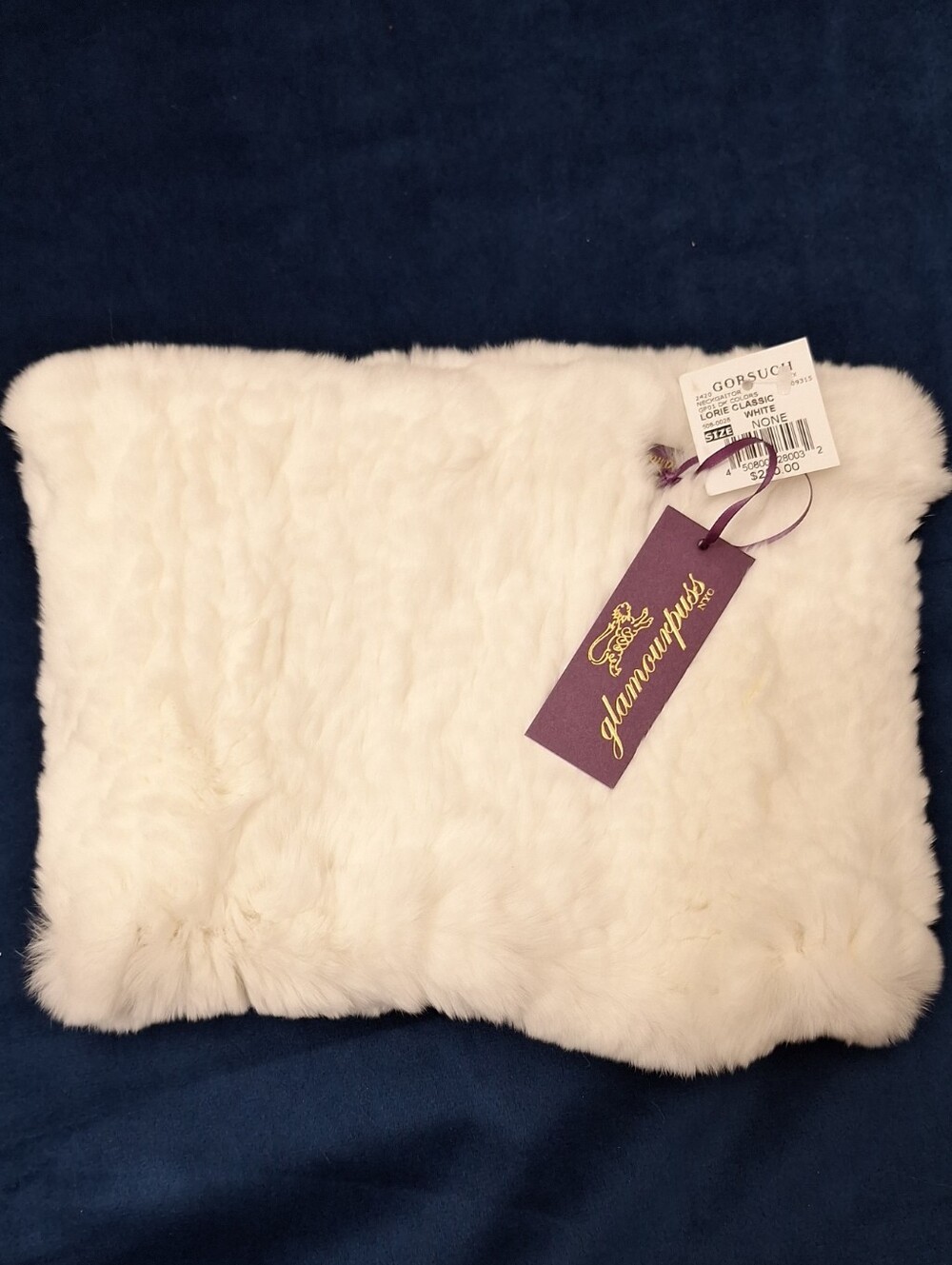 Glamourpuss White Natural Fur Scarf Wrap